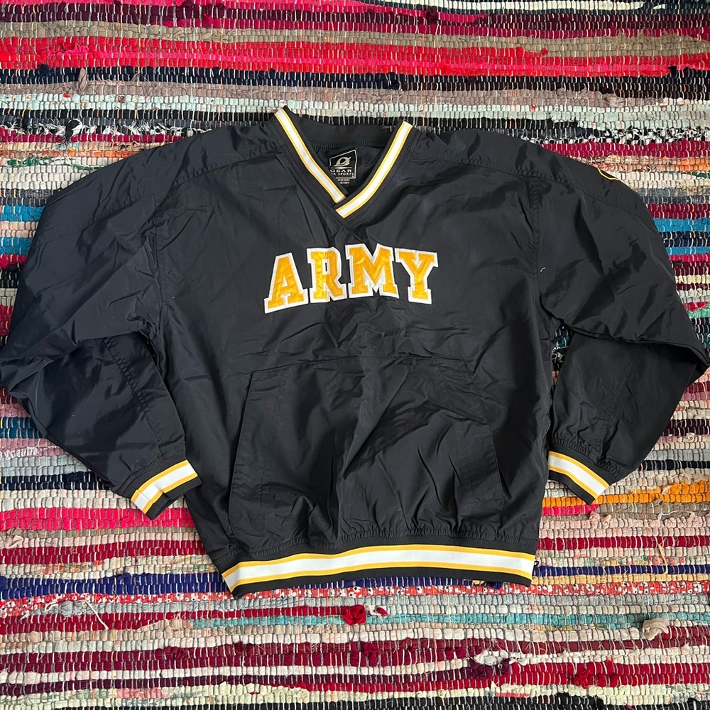 Black and gold army jacket